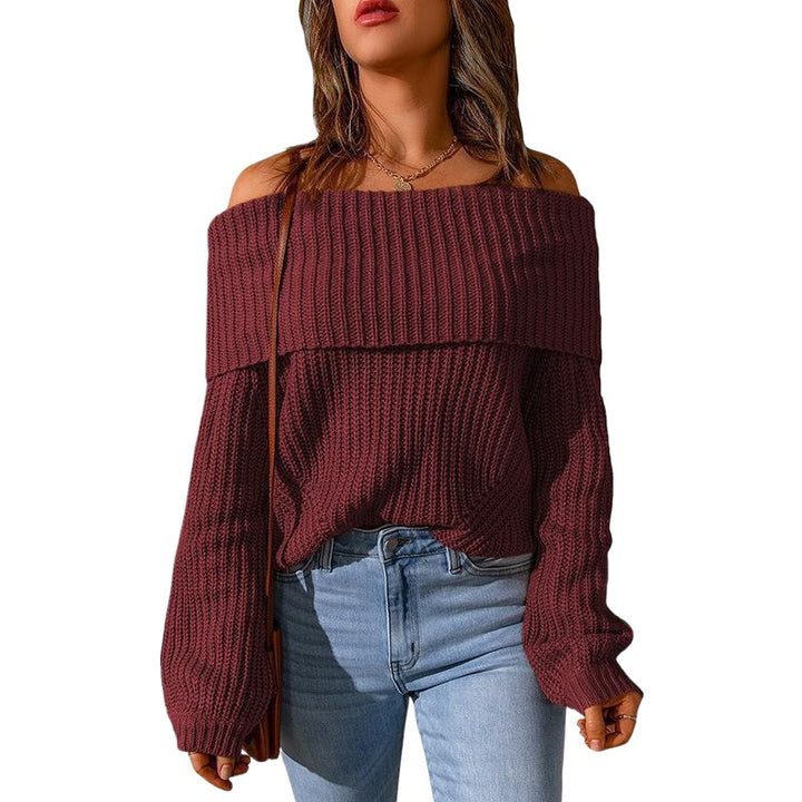 Off-shoulder knitted sweater for women in a loose fit Lune London