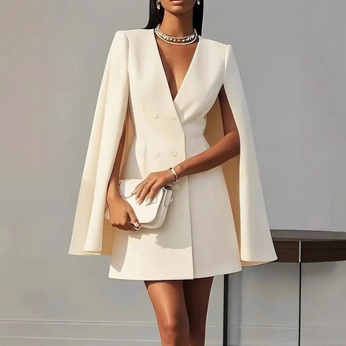 Women's hooded dress with elegant cape Amarae