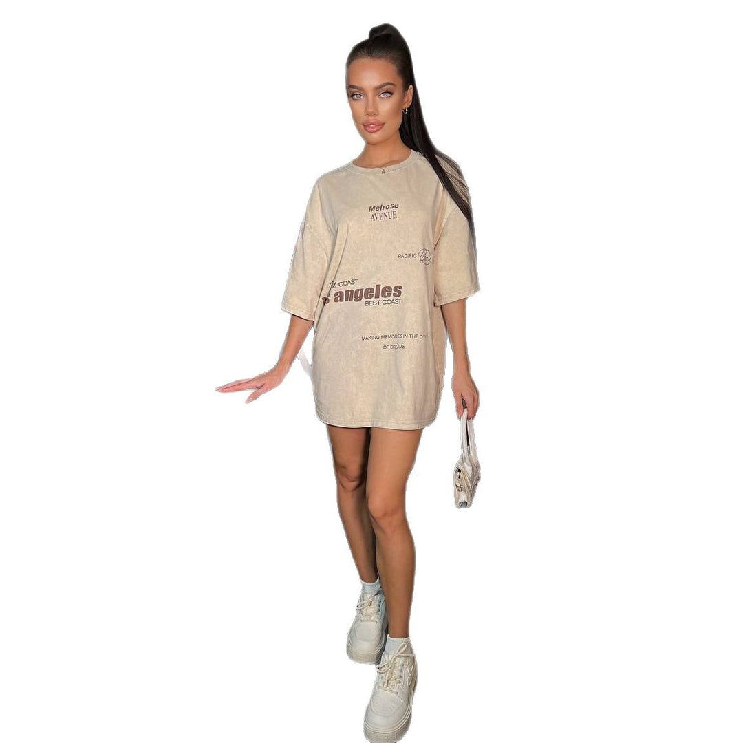 Oversized women's t-shirt with unique city pattern Lune London