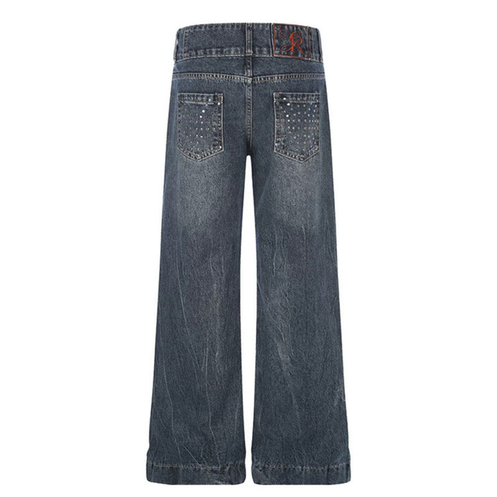 Women High-Waist Wide Palazzo Jeans with Double Button and Flared Leg Amarae