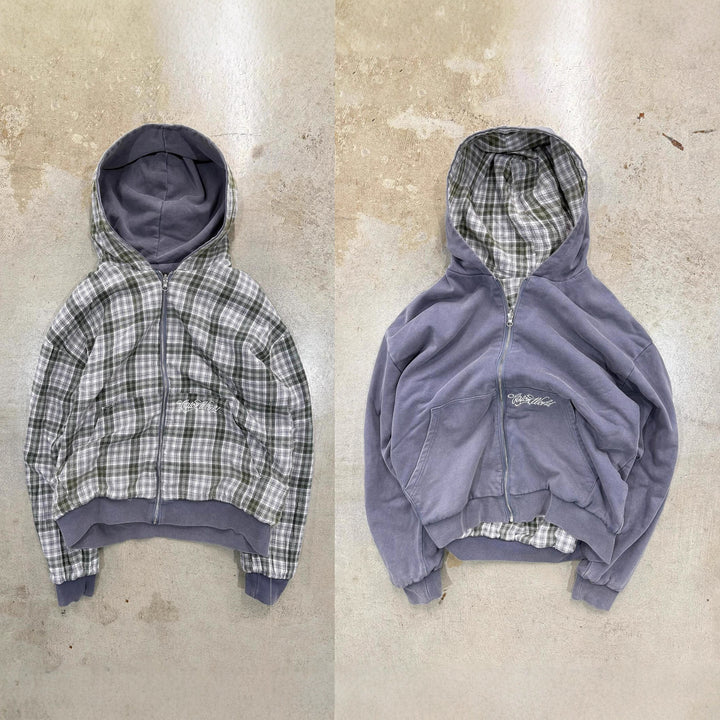 Veste à capuche rayée pour femmes en double matière Chic & Stil
