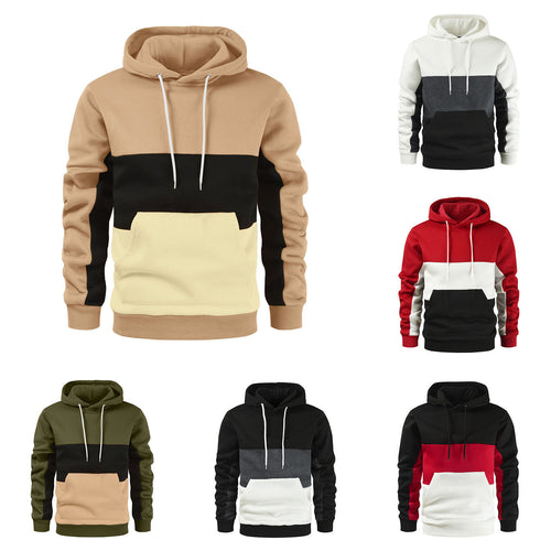 Men's hooded sweatshirt with trendy color block design Amarae