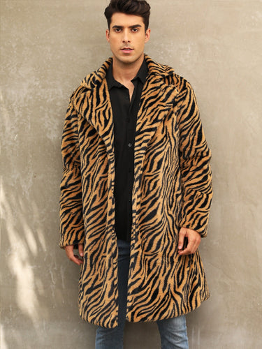 Men's faux fur coat with elegant zebra design Amarae