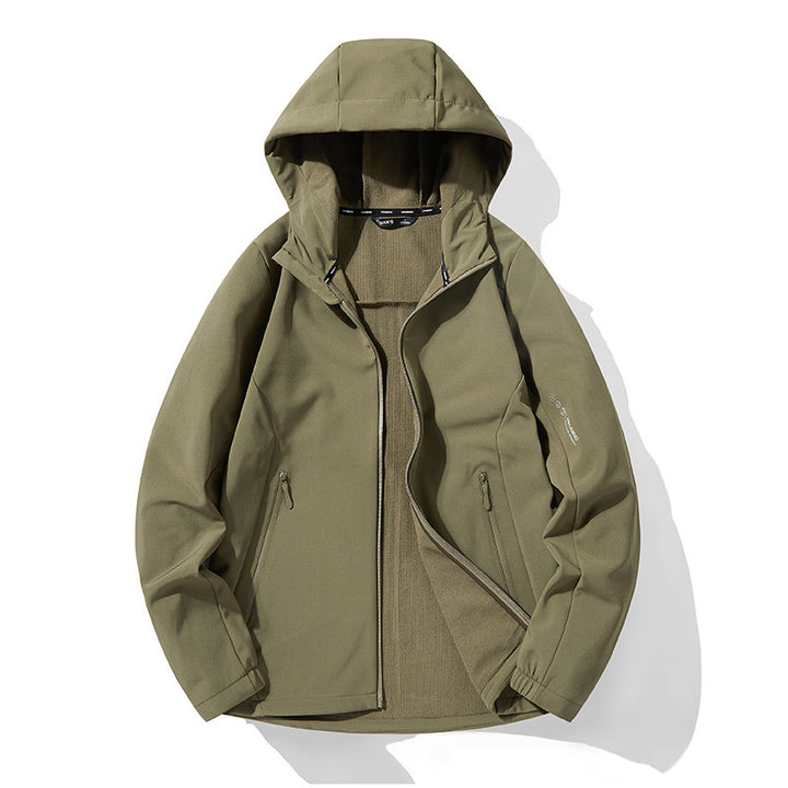 Men's Lightweight Softshell Hoodie with Fleece Lining and Water-Repellent Surface Amarae