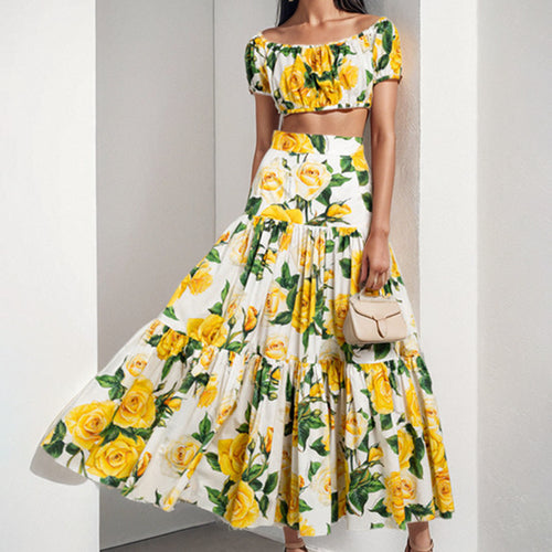 Ensemble floral à deux pièces pour femmes Chic & Stil