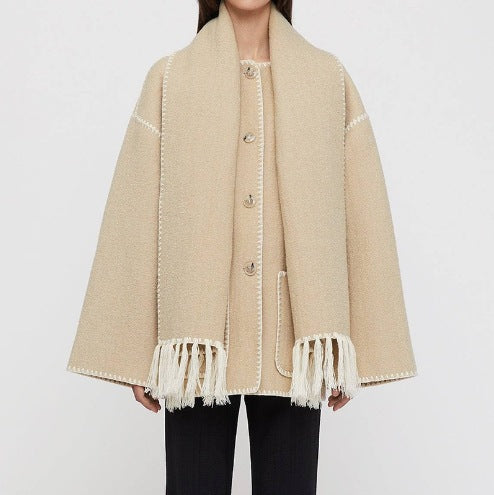Fringed jacket for women with elegant trim at the hem Lune London