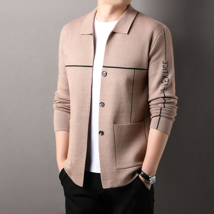 Elegant knitted jacket for men with high collar and stylish buttons Lune London