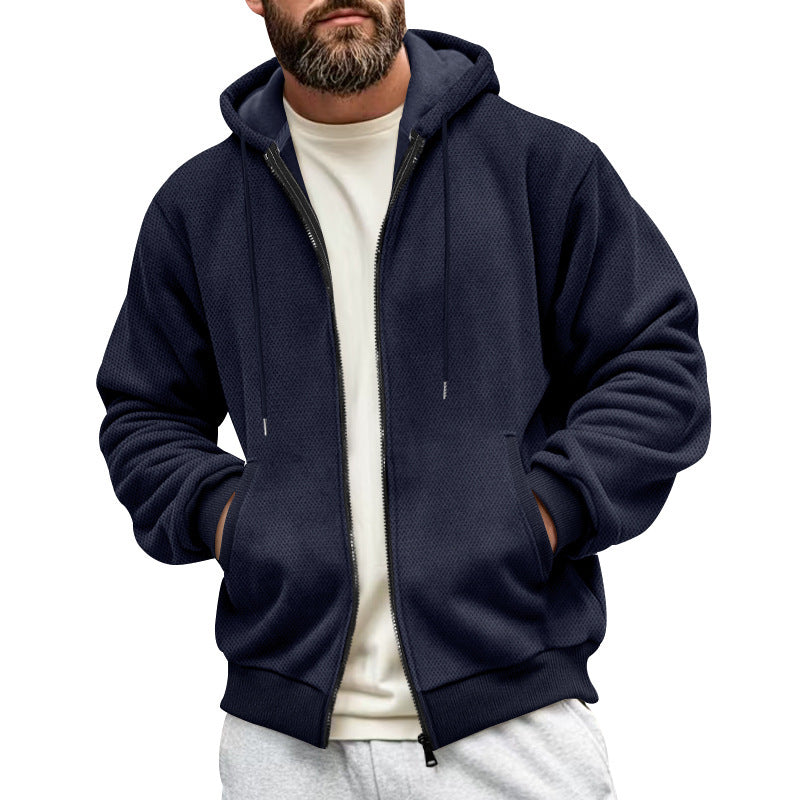 Men's hoodie with structured surface and functional pockets Amarae