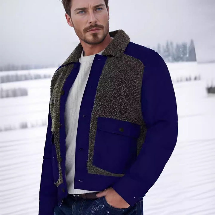 Casual fleece jacket for men with structured collar Amarae