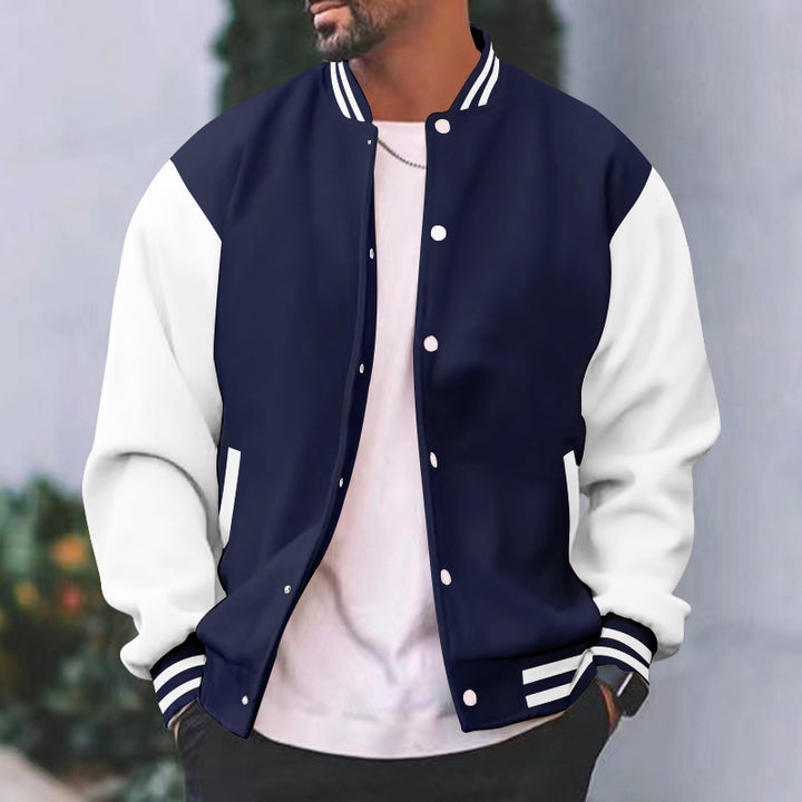 Men's college jacket with contrasting sleeves and classic cuffs Chic and style