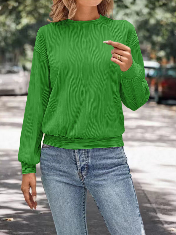 Casual sweatshirt for women in textured fabric with elastic edges Lune London