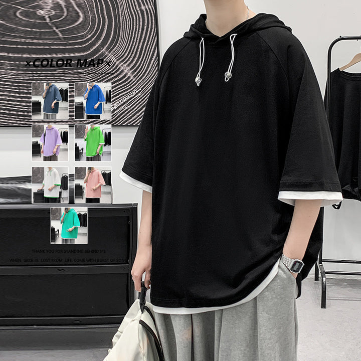 Oversized T-shirt for men with hood and breathable properties Lune London