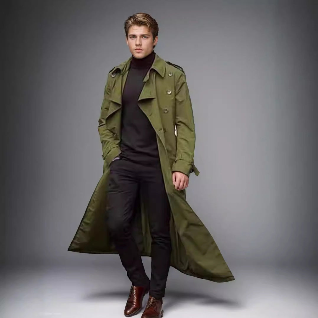 Long trench coat for men with a modern cut and practical pockets Amarae