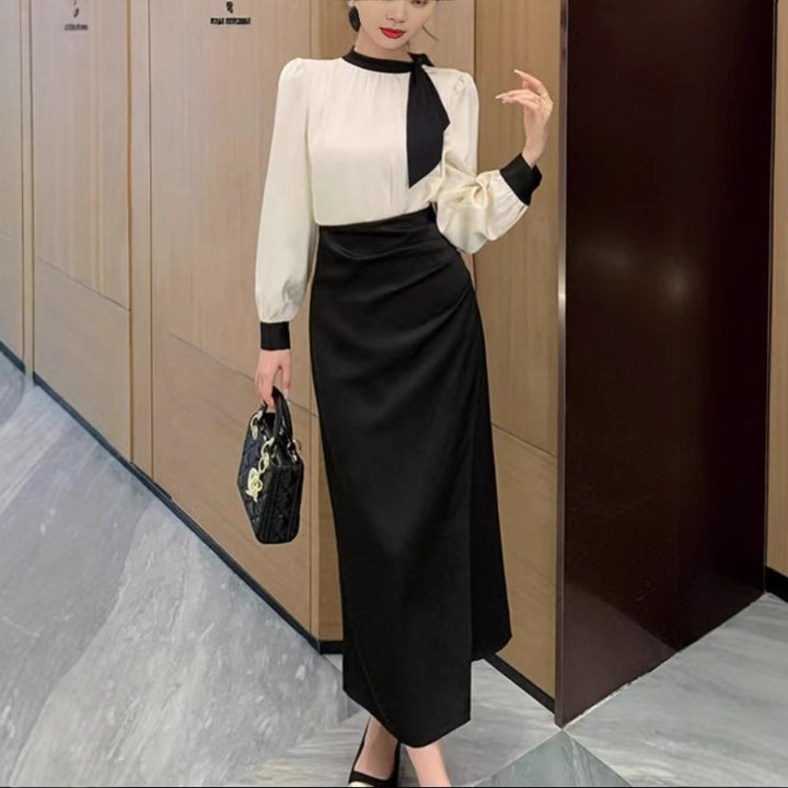 Robe enveloppante élégante pour femme avec volants et détail de nœud Chic & Stil
