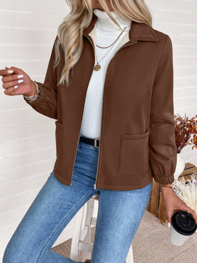 Women’s leisure jacket with front zipper and practical pockets Lune London