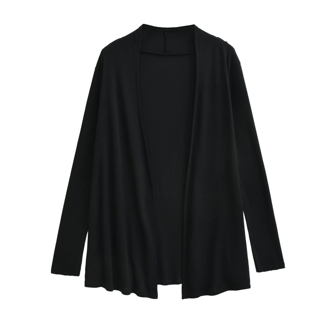 Women Open Flowing Jersey Cardigan with Waterfall Edge Amarae