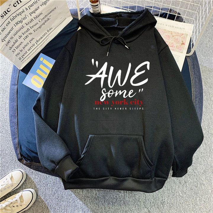 Women's hoodie with stylish New York lettering Chic & Stil
