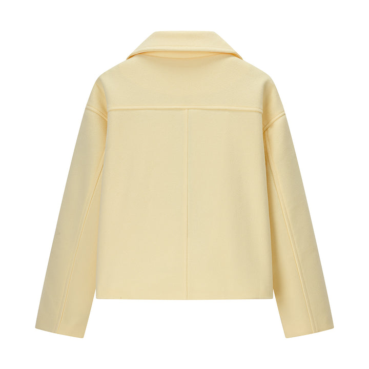 Elegant women's transitional jacket with double-breasted buttons and soft premium material Lune London