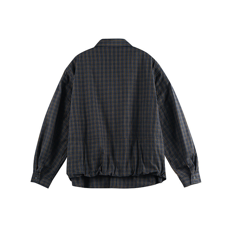Unisex Boxy-checkered overshirt made of cotton blend with chest pocket and loose fit Amarae