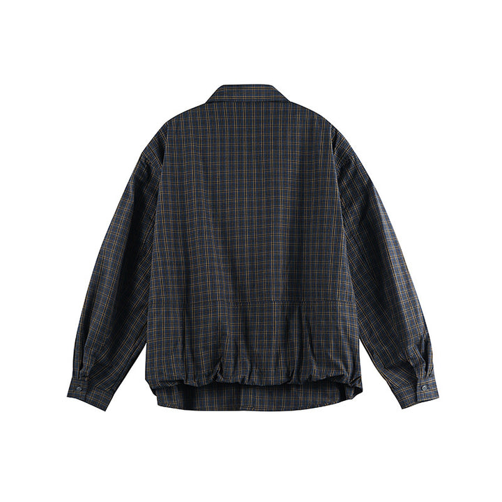 Unisex Boxy-checkered overshirt made of cotton blend with chest pocket and loose fit Amarae