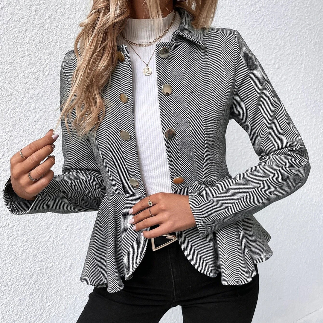 Women Elegant and Flattering Jacket with Curved Hem Lune London