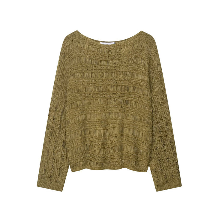 Casual knitted sweater for women with textured pattern Lune London