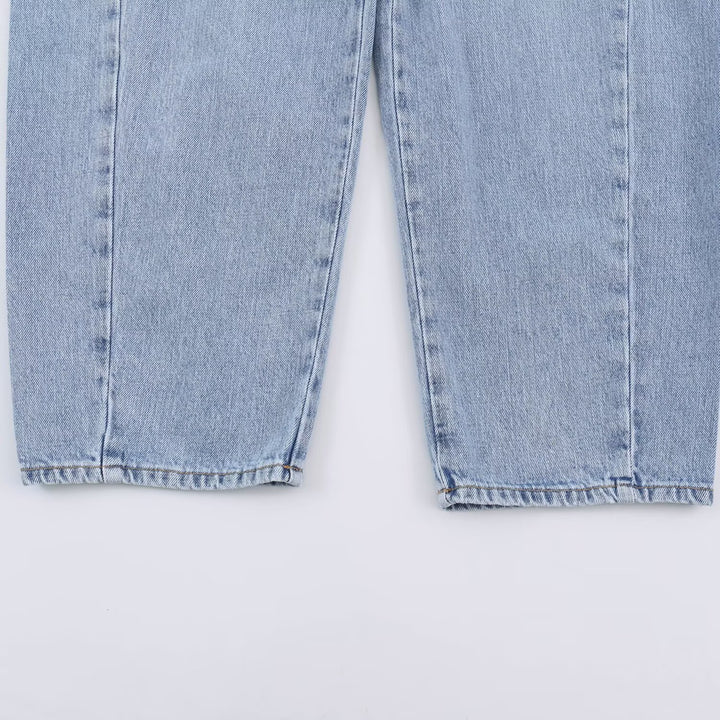 Women's high-waisted wide jeans with straight leg and cropped length Amarae