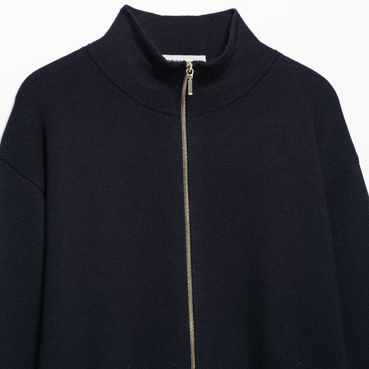Women's Cropped Cardigan with Stand-up Collar and Full Zip Amarae