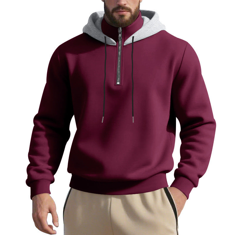 Sporty hoodie for men with half-zipper and breathable fabric Lune London