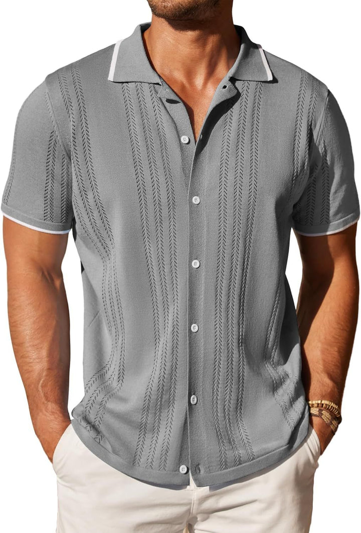 Short sleeve shirt for men with textured pattern Lune London