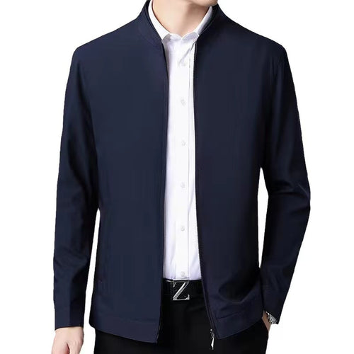 Casual men's transition jacket with high collar and practical zipper Amarae