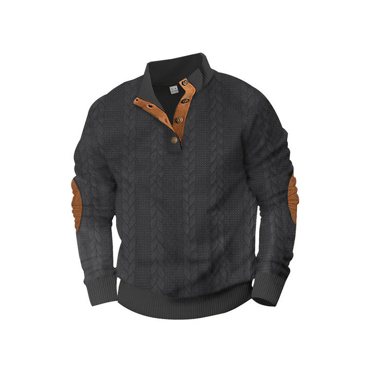 Round neck sweater for men with contrasting details Lune London
