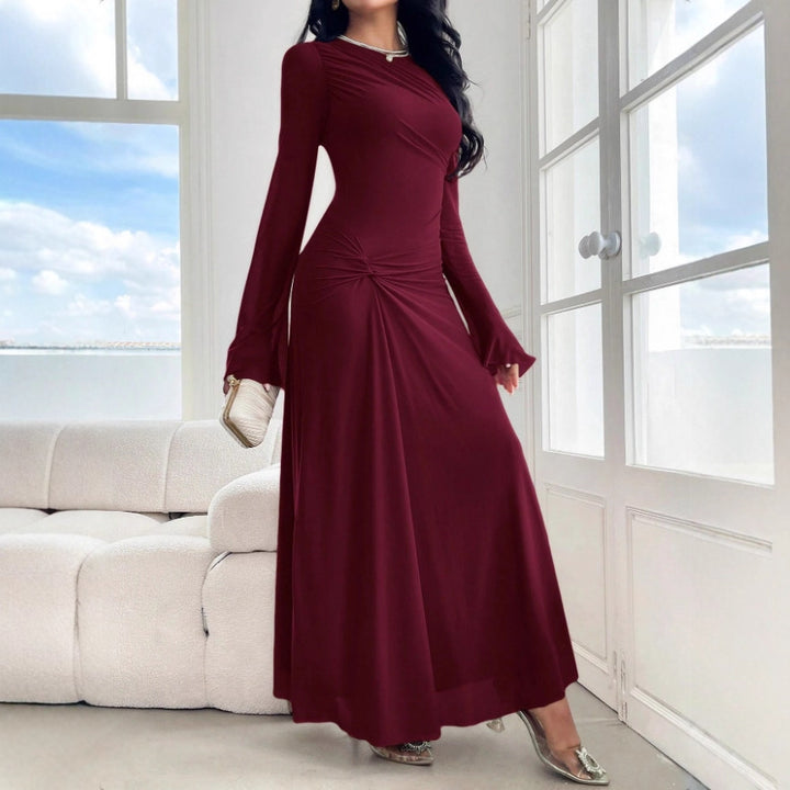 Women's maxi dress with gathered waist and bell sleeves Amarae