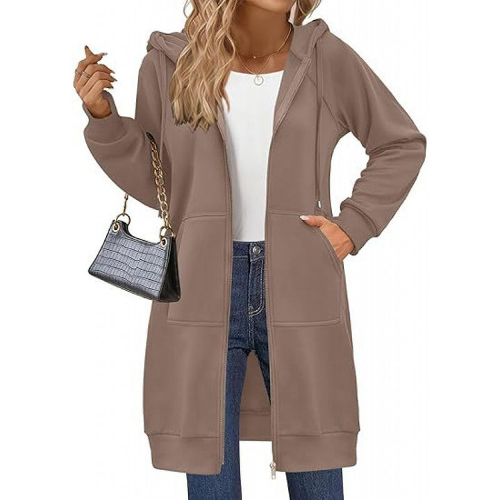 Fashion hooded jacket for women with side pockets and zipper Lune London