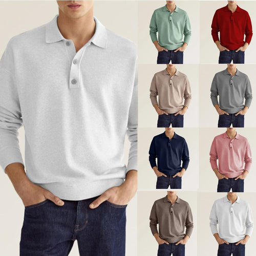Elegant polo for men in breathable cotton blend with button placket Amarae