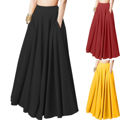 Ladies elegant maxi skirt with a loose fit and practical pockets Amarae