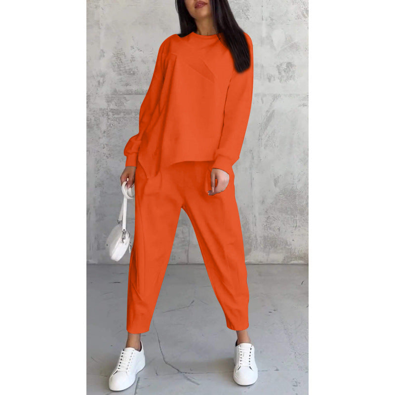 Women's Casual Two-Piece Lounge Set with Oversize Sweatshirt and Tailored Tapered Pants Amarae