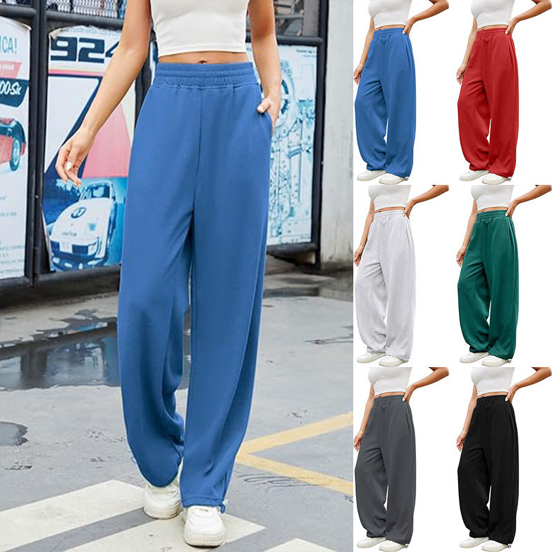 Ladies loose-fitting leisure pants made of soft sweat material with practical pockets Chic & Stil