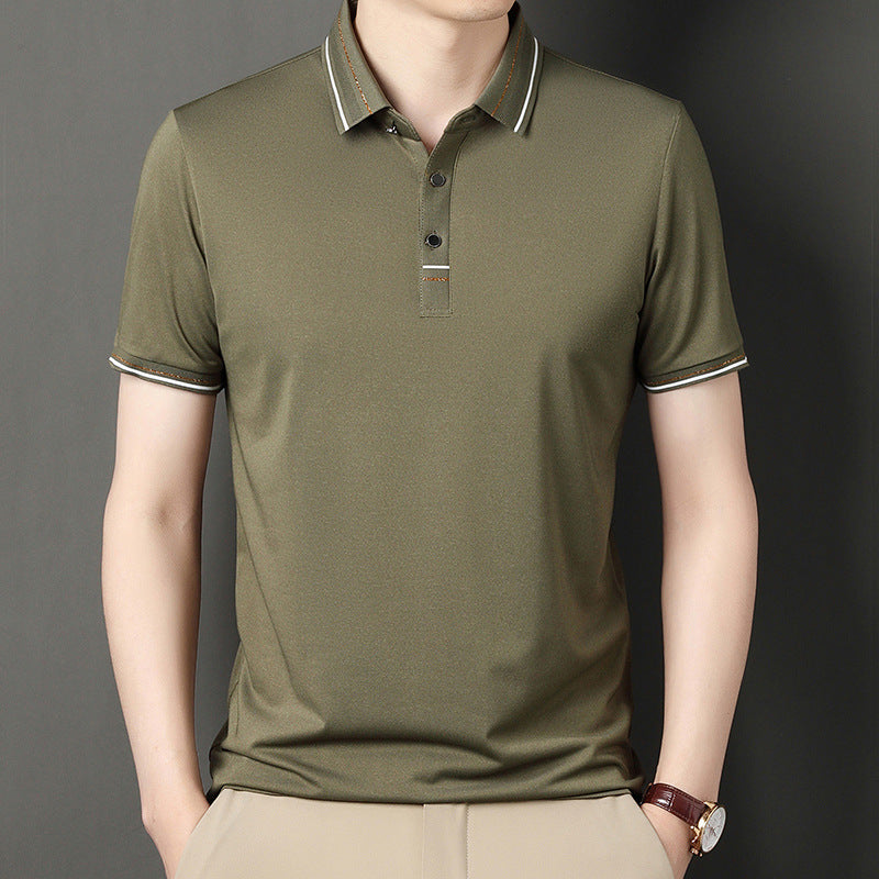 Men's modern polo in textured material with elegant accents Lune London