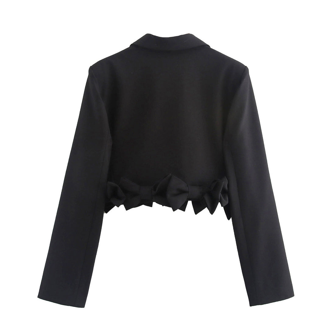 Cropped blazer jacket for women with ruched details and elegant cut Lune London