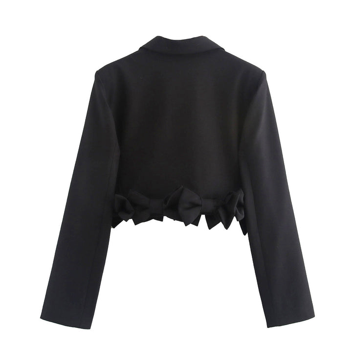Cropped blazer jacket for women with ruched details and elegant cut Lune London