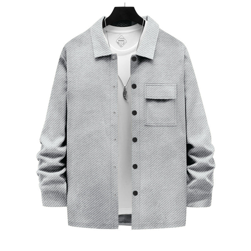 Men's casual cotton jacket with textured design and practical pockets Chic and style