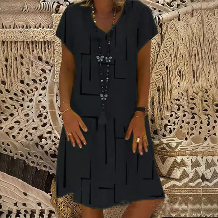 Casual summer dress for women with a modern graphic design and a flattering cut Lune London