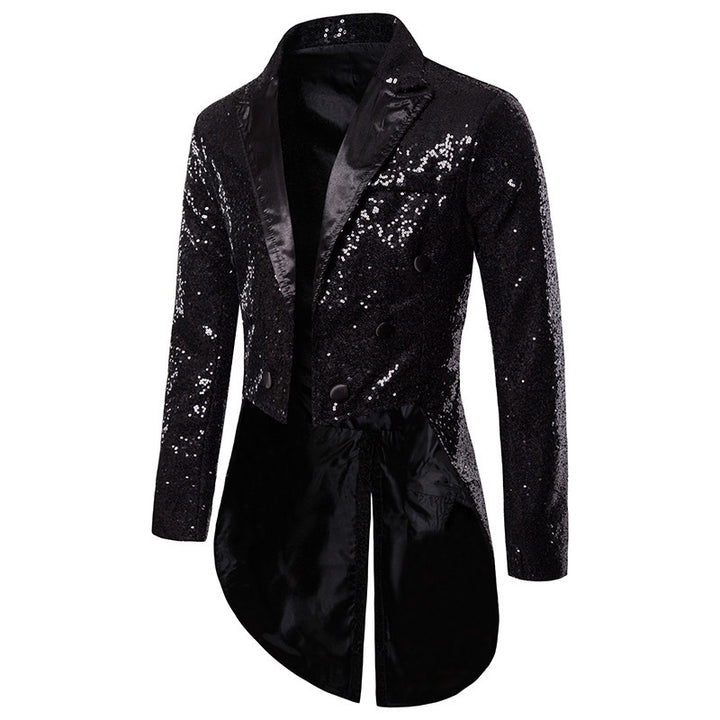 Ladies Elegant Sequin Coat with double row of buttons and modern chic design
