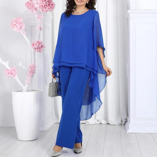 Tunique élégante pour femmes avec superposition transparente et pantalons élégants Chic & Stil