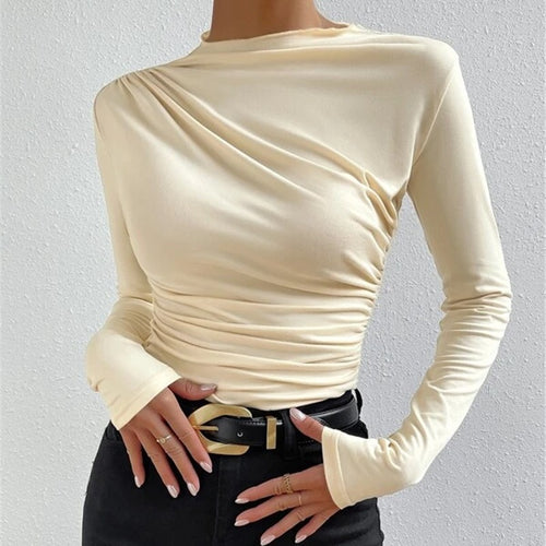 Ladies elegant long sleeve t-shirt with refined chic and style
