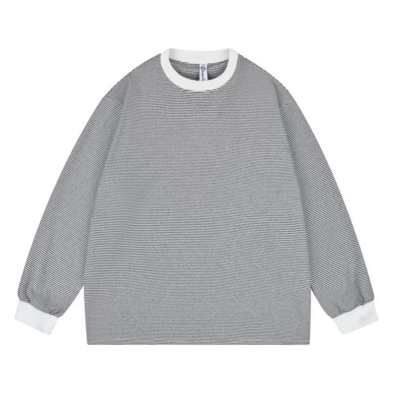 Unisex Wide Striped Long Sleeve in Oversized Cut with Ribbed Cuffs Amarae
