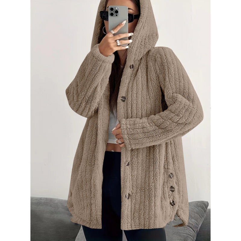 Women Comfortable Fleece Jacket with Hood Lune London