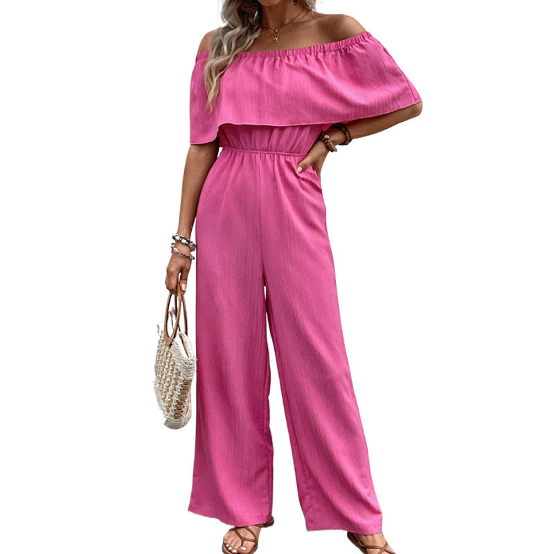 Women Off-Shoulder Wide Leg Jumpsuit Lune London
