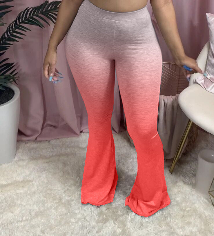 Lune London women's flared sports leggings with gradient colors